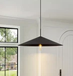 Llhzsy 25.6 In. 1-LIGHT Black Oversized Pendant Fixture With Metal Shade. Fixed Price $69.77.