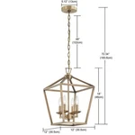 Pia Ricco 4-LIGHT Soft Gold Lantern Drum Chandelier Fixture. Fixed Price $30.99.