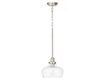 Modern Ceiling Pendant Light Fixture Clear Bubble Glass Shade Brushed Nickel. Fixed Price $84.00.