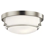 Kichler 44088 Belmont 12.5" Round Flush Mount Ceiling Fixture Brushed Nickel. Fixed Price $109.99.
