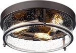15" Farmhouse Flush Mount 3-LIGHT Seeded Glass, Oil Rubbed Bronze. Fixed Price $158.99.
