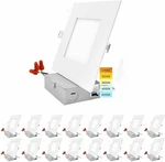 Luxrite Inch Ultra Thin Square Led Recessed Light 5 Color Option 16-PACK. Fixed Price $439.99.