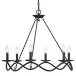 Bellevue SHCH55517 6 Light 28"W Taper Candle Style Chandelier - Black. Fixed Price $364.00.