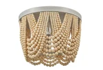 Home Decorators Harlan 15 In. 3-LIGHT Flush Mount With Natural Wood Beads. Fixed Price $71.92.