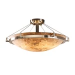 Justice Design Alabaster Rocks Ring 24" Semi-flush, Rnd, Brsh Nkl, Led. Fixed Price $1298.00.