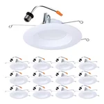 12 Pack - Halo Lte 5/6 In. Led Recessed Trim, 600LM, 90 Cri, 3000K. Fixed Price $59.99.