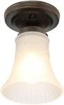 Hampton Bay 1-LIGHT Oil Rubbed Bronze Flushmount Bell Shaped White Glass Shade. Fixed Price $11.99.