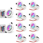 Pack Of 10 Led Color Changing Recessed Lighting 3W Rgb Downlight Ceiling Ligh.... Fixed Price $96.50.
