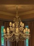 Vintage Preciosa Kristianov 12 Light Bohemian Lead Crystal Chandelier 39" X 37". Fixed Price $4495.00.