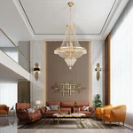 Crystal Chandelier French Empire Large Foyer Ceiling Light Gold Pendant Lamp E12. Fixed Price $171.80.