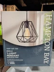 Hampton Bay Brielle 1-LIGHT Shaded Pendant 60W With Cage Matte Black. Fixed Price $35.00.