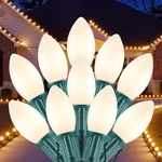 100FT C9 Led Warm White Christmas Lights, Connectable For Indoor/outdoor Decor. Fixed Price $143.99.