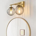 Pakokula 15 In. 2-LIGHT Gold Modern Globe Vanity With Clear Crystal Glass. Fixed Price $47.45.