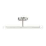 Livex Lighting 51179 Copenhagen 2 17"W Semi-flush Ceiling Nickel. Fixed Price $89.96.