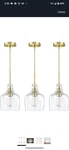Leading Lighting 3 Pack Indoor Kitchen Island Pendant Ceiling 6.1". Fixed Price $39.99.