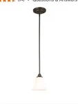 Hampton Bay 1-LIGHT Oil Rubbed Bronze Mini Pendant With Frosted White Shade. Fixed Price $17.99.