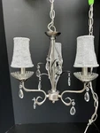 3 Bulb Crystal Chandelier Glass Modern Elegance Shades Plug In Brushed Nickel. Fixed Price $43.75.