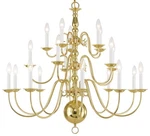 Livex Lighting 5019 Brass Williamsburgh 20-LIGHT 36"W Chandelier. Fixed Price $1177.96.