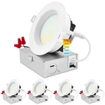 Luxrite 4 Inch Led Recessed Ceiling Light With Junction Box, 15W, 5CCT Select.... Fixed Price $316.84.