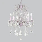 Jubilee Girl's Room 5-LIGHT Whimsical Beaded Crystal Chandelier Lavender Purple. Fixed Price $350.00.