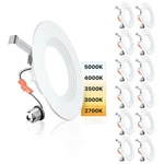 Ensenior 5/6 Inch 5CCT Led Can Lights 12 Pack, Retrofit Recessed Lighting.... Fixed Price $31.99.