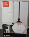Globe Electric Harrow 1-LIGHT Matte Black Pendant With Clear Glass Shade 60312. Fixed Price $15.99.