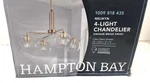 Hampton Bay Nelwyn 25 In. 4-LIGHT Vintage Brass Chandelier Clear Glass New. Fixed Price $59.39.