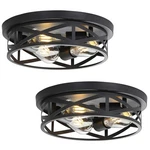 13 Inch Black Flush Mount Ceiling FIXTURES,3-LIGHT Modern Hallway Light.... Fixed Price $67.28.
