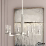Hunter Gatz Brushed Nickel With Clear Fluted Glass 6 Light Chandelier. Fixed Price $191.99.