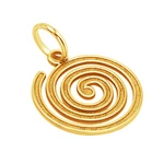 14K Solid Yellow Fine Gold Nazca Line Spiral World Wonder Delicate Charm Pendant. Fixed Price $250.00.