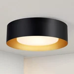 Yasince Modern Black And Gold Flush Mount Ceiling Lights, Minimalist Drum Round. Fixed Price $30.00.
