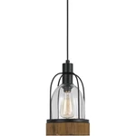 Cal Lighting & Accessories FX-3584-1P Beacon Pendant Black And Wood. Fixed Price $205.00.