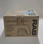 Rab NDLED6R-50Y-B-W Round Trim Module 6" White Ring, Black Cone, Light. Fixed Price $24.95.