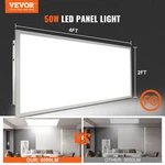 Vevor 1 Pack 2X4 Ft Led Flat Panel Light, 6000LM 50W, Surface Mount Drop Cei. Fixed Price $92.09.