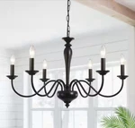 Lwytjo Tinoco 6-LIGHT Black Candle Style Traditional Dimmable Chandelier Fixture. Fixed Price $31.00.