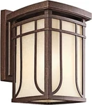 Kichler 49148AGZ Riverbank 1-LIGHT Outdoor Wall Lantern, Aged Bronze With White. Fixed Price $40.00.