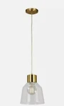 Allen + Roth Mackenzie Brushed Gold Transitional Clear Glass Mini Pendant Light. Fixed Price $41.00.
