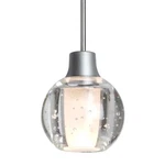 Besa Lighting 1LT Cord Pendant, Satin Nk/clear Bubble 1XT-BOCA3BB-SN. Fixed Price $337.50.