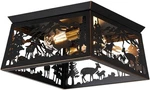 Semi Flush Mount Ceiling Light Fixture, Rustic Cabin Deer For Home. Fixed Price $96.25.