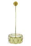 Diva At Home 55" Gold Beige Round Oval Accented Hanging Ceiling Light Pendant. Fixed Price $315.49.