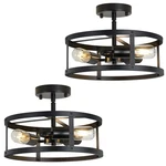 Skejao Black Semi Flush Mount Ceiling Fixture 3-LIGHT Hallway. Fixed Price $100.23.
