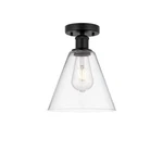 Innovations Edison Berkshire Glass 8" 1-LT Semi-flush, Bk/cl 616-1F-BK-GBC-82. Fixed Price $165.00.