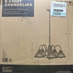 Hampton Bay Halophane 5-LIGHT Brushed Nickel Pendant Chandelier. Fixed Price $27.42.
