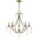 Livex Lighting 40845-01 Caterina Chandelier Antique Brass With Clear Crystals. Fixed Price $357.96.