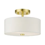 Livex Meridian Light Small Semi Flush Mount, Satin Brass 51052-12. Fixed Price $125.96.