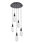 Crystal Diamond Pendant Chandelier Light Fixture Black Foyer Dining Room Table. Fixed Price $1367.99.