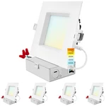 Luxrite Inch Square Led Recessed Ceiling Light With Junction Box, 18W, 5CCT.... Fixed Price $416.05.