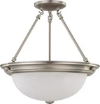 Nuvo Lighting 60/3246 Nickel 3-LIGHT 15-1/4"W Semi-flush Bowl Ceiling Fixture. Fixed Price $113.99.