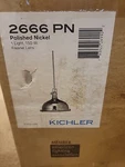 1PAIR-KICHLER 2666PN Hatteras Bay 1-LIGHT 13.25" Pendant In Polished Nickel. Fixed Price $365.00.