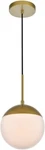 Living District Eclipse 1-LIGHT Metal & Glass Pendant Frosted White/brass. Fixed Price $88.00.